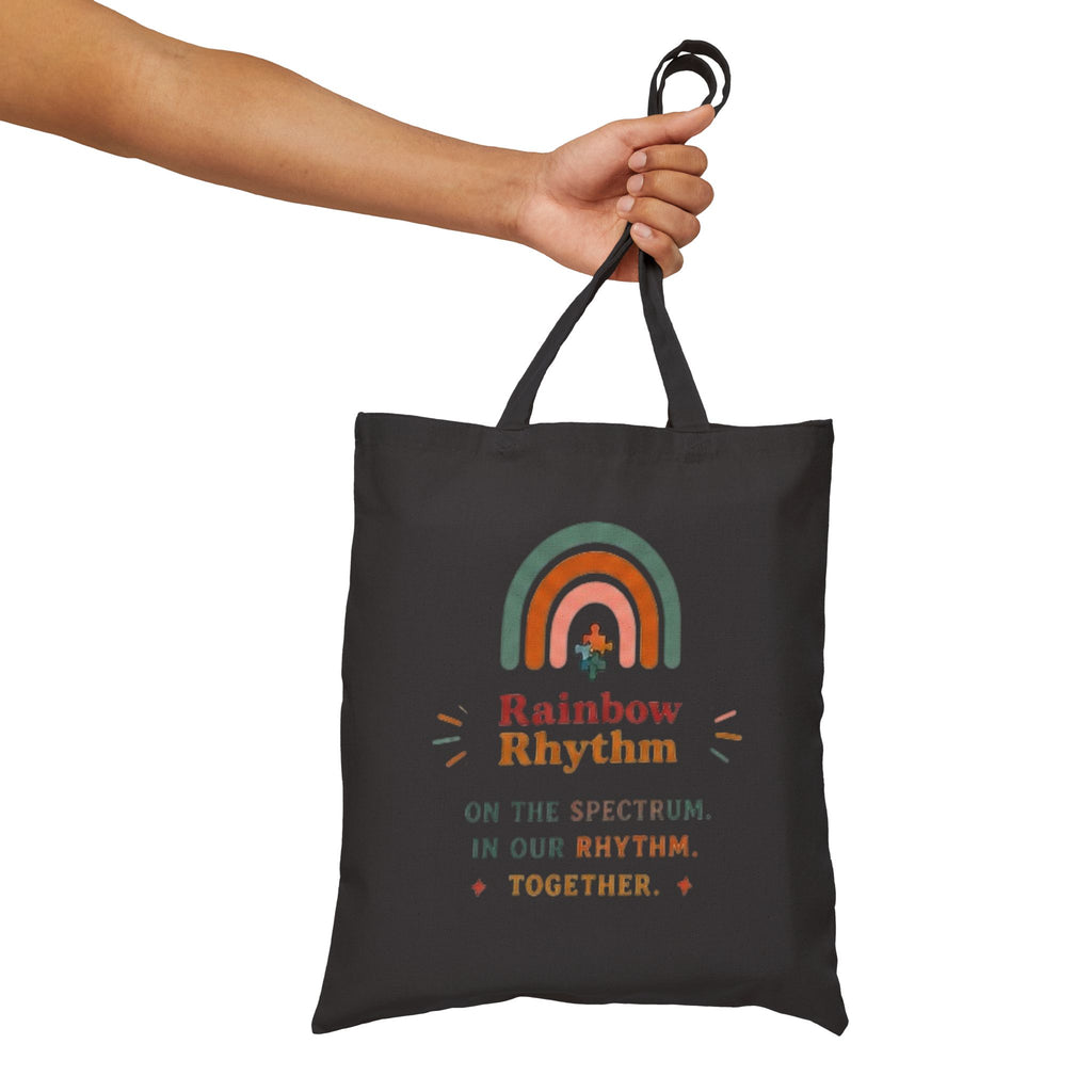 "In Our Rhythm Together" Cotton Canvas Tote Bag — Musical Unity Market Tote