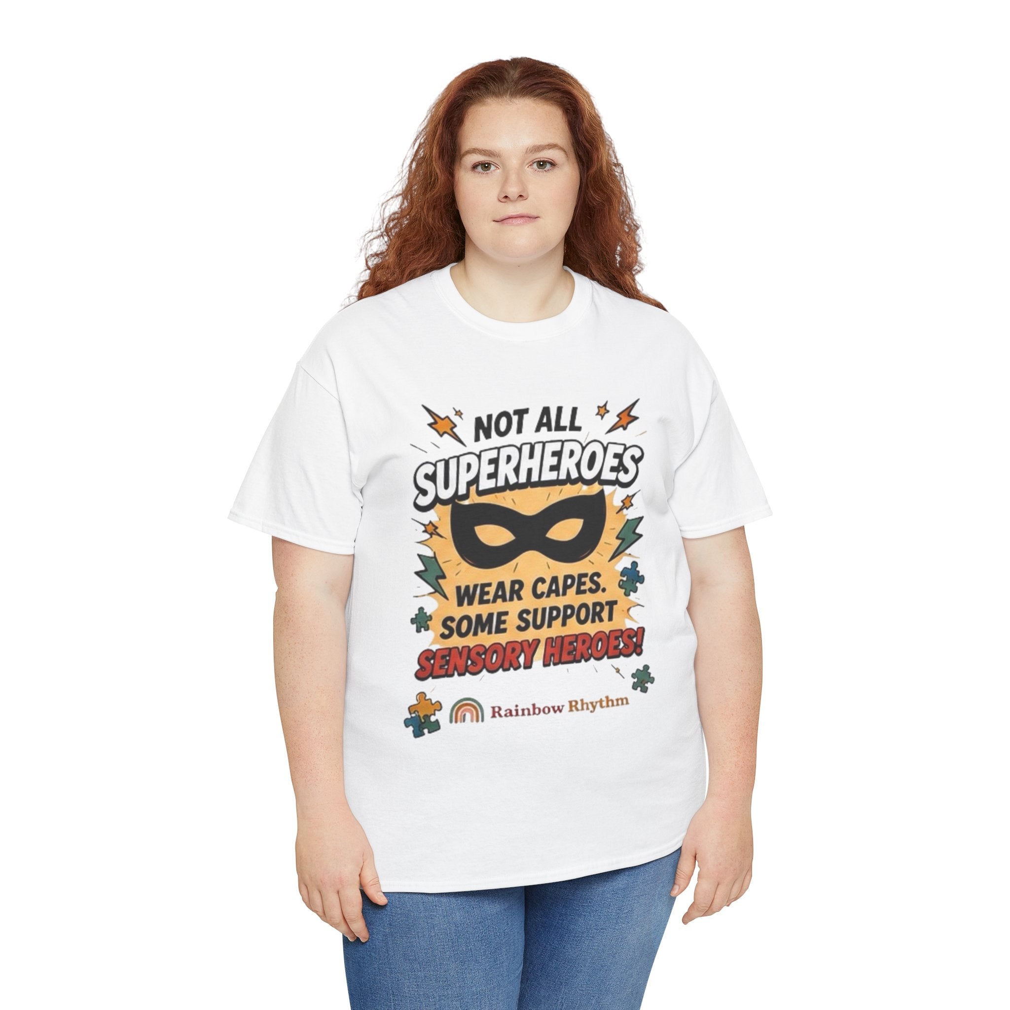 Sensory Heroes Autism Support Tee — "Not All Superheroes Wear Capes"