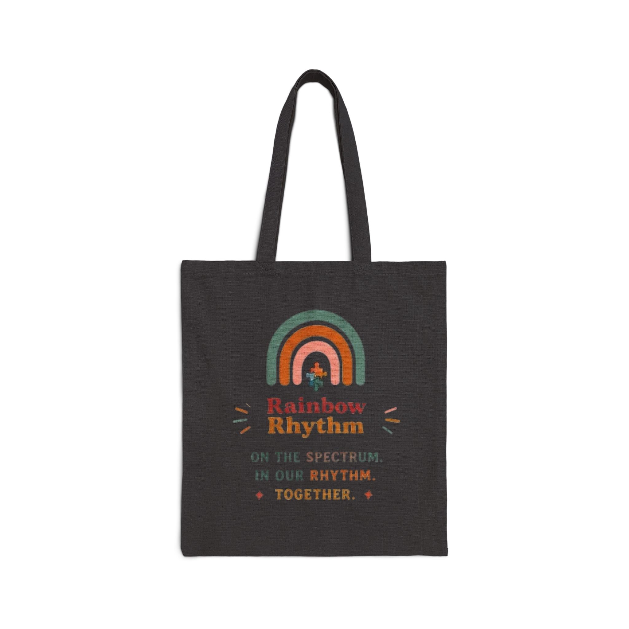 "In Our Rhythm Together" Cotton Canvas Tote Bag — Musical Unity Market Tote