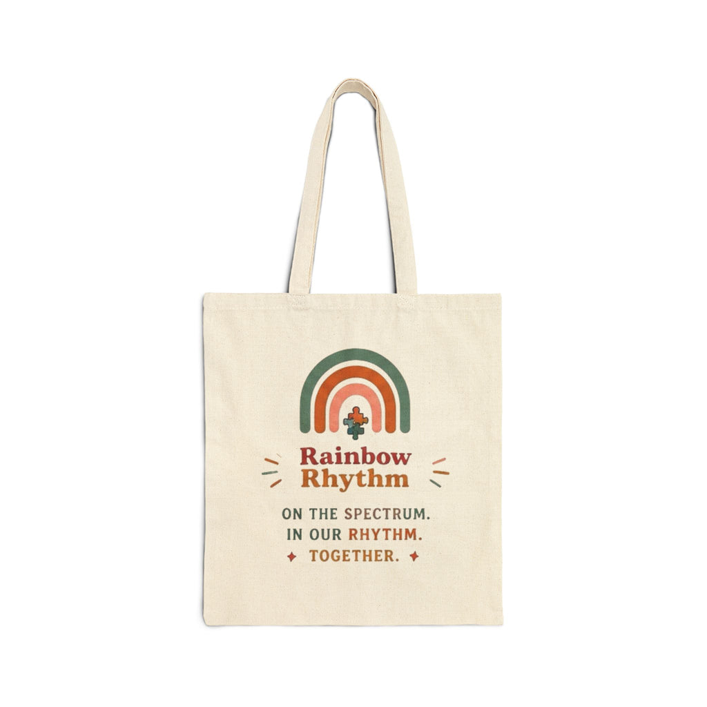 "In Our Rhythm Together" Cotton Canvas Tote Bag — Musical Unity Market Tote