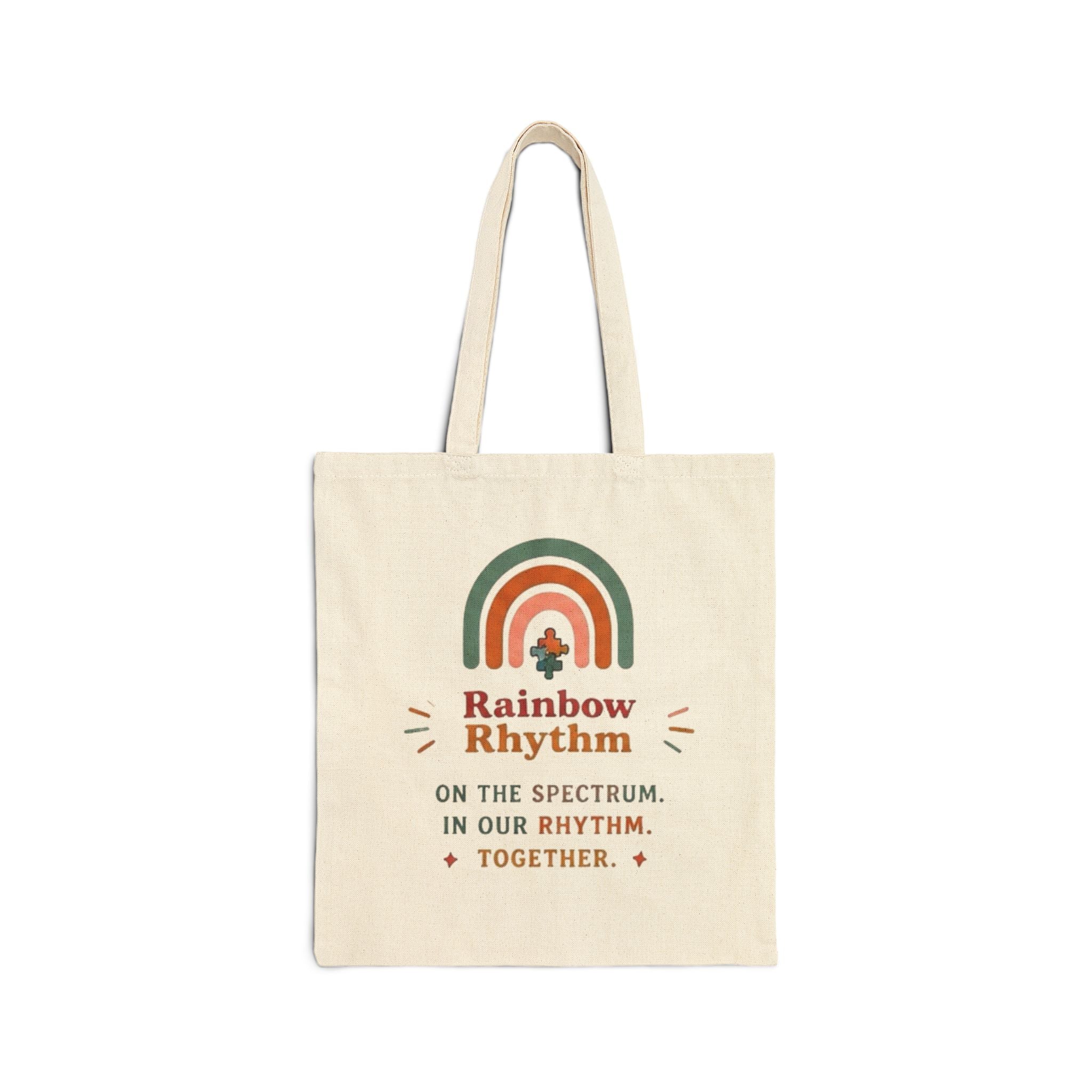 "In Our Rhythm Together" Cotton Canvas Tote Bag — Musical Unity Market Tote